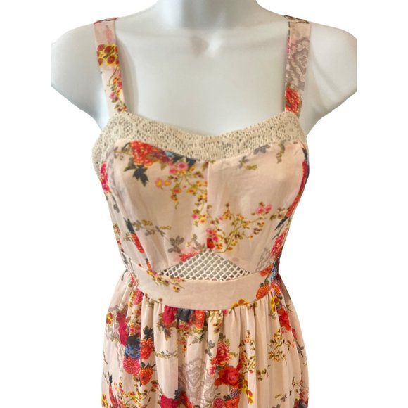 Love, Fire Floral Long Maxi X-Small Womens Summer Beach Dress - Picture 2 of 8